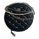 Badgley Mischka Black Quilted Crossbody Bag Chain Strap NWT Women’s Shoulder Bag