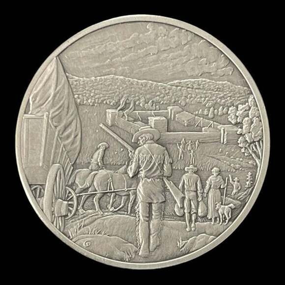 Franklin Mint History of Colonial America Pewter Medal Fort Dummer Vintage VG