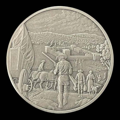 Franklin Mint History of Colonial America Pewter Medal Fort Dummer Vintage VG