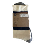 MADE HERE Fenway Crew Beige Navy Red Striped Logo Unisex Socks Sz L/XL NWT USA