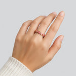 Gold-Tone Pink Heart Eternity Ring Size 7 Women’s Fashion Jewelry