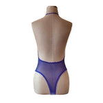Seduction Sexy Lace Boudoir Bodysuit Purple Gold Chain Accent XS-M Stretchy NWOT