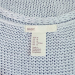 H&M Light Blue Drop Shoulder V-Neck Pullover Sweater Womens Sz Medium VG