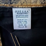 JUST USA Black Label Python Print Jeans Gold Women Size 30