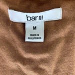 BAR III Brown Rayon Spandex Stretch Short Sleeve Body-Con Bodysuit Womens Sz M