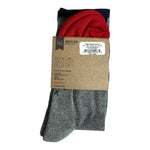 2 Pair MADE HERE Route 66 Crew Grey Navy Red Striped Unisex Socks L/XL NWT