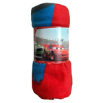 Disney Pixar Cars 2 Plush Throw Blanket Red Blue 49x63 Kids Fleece 100% Poly NWT