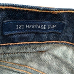 Lucky Brand 121 Heritage Slim Fit Handcrafted Jeans 29x31 Dark Blue Straight VG