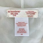 No Boundaries Women's Grey Off White Lace Sleeveless Tank Top XXL Sheer Floral