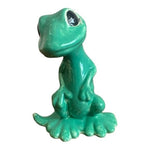 Gecko Party Animal Hand-Painted Ceramic Frog 5" Green Home Decor Figurine