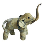 Vintage Crushed Oyster Shell Elephant Figurine Handmade Folk Art 9.5" VG