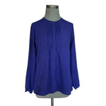 Banana Republic Women's Blue Long Sleeve Button Front Blouse Sz S VG