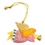 Vintage Heavenly Angel Playing Trumpet Christmas Tree Ornament 2.25”
