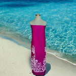 Makai Beach Hawaiian Purple Floral Rayon Scarf Wrap Sarong 64"x46" Shawl NWT