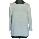 Jones New York Signature Women’s Ivory Cotton Sequin Sweater Top XL VG