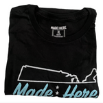MadeHere Cross Country Women's Short Sleeve Tee XL/L Black Light Blue Cotton New
