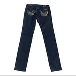 ARMANI EXCHANGE J11 Skinny Jeans Size 6R Navy Blue Gold Element Mid Rise NWT