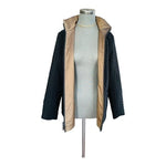 Women’s Reversible Quilted Jacket Black Brown Zip Front Coat Size 8