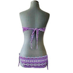 Boho Purple Multicolor Bikini Set 2-Piece Swimsuit Size S/M Cup B Polyester