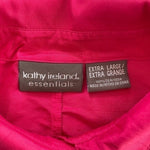 Kathy Ireland Women's Magenta Pink Silk Blouse XL Short Sleeve Button Front VG