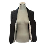 Tahari Arthur S Levine Womens Fitted Blazer 10 Black Textured Lined Work Jacket