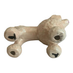 Dog Mate Vintage Beige Ceramic Poodle Puppy Figurine 4” Porcelain Dog Sculpture