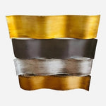 Set of 2 Metal Square Wall Frames Wavy Design 13.5x13.5 Modern Home Decor Accent