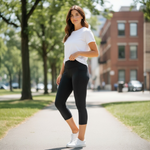 OLD NAVY Go-Dry Active Capri Leggings Black Dotted Compression Size M