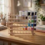 Beechwood 60-Spool Thread Rack Organizer Sewing Embroidery Wall Stand VG