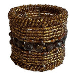 Vintage Set of 4 Copper Handmade Micro Beaded Napkin Rings Moroccan Napkin Rings