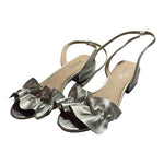 Shellys London Denaira Silver Leather Block Heel Sandals Women’s Size 6