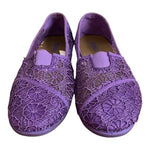 BONGO Purple Lace Ballet Loafers Women’s Slip-On Flats Shoes Size 10