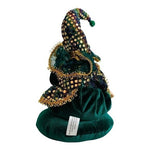 Porcelain Doll Mardi Gras 9" Jester Baby Clown Grand Casino Green Gold Vintage
