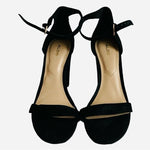 ALDO Black Suede Leather Open Toe Ankle Strap Heels Women’s Size 8.5