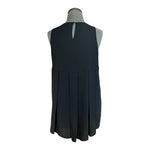 Vince Camuto Women's Black Ruched Back Sleeveless Tank Top S Keyhole Tunic EXC