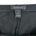 White House Black Market Women's Black Ponte Leggings M Ankle Slit Pull On VG