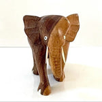 Hand Carved Tan Wood Elephant Statue 4" Artisan Figurine Home Decor Imported VG