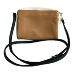 Nautica Colorblock PU Leather Canvas Crossbody Bag White Tan Black