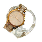 MICHAEL KORS Slim Runway Women's Watch Rose Gold Stainless Steel Colorblock Band