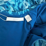 Boss Hugo Boss Etall Women's Blue Watercolor Print Ruched Midi Dress L NWOT