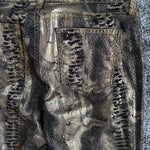 JUST USA Black Label Python Print Jeans Gold Women Size 30