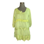 Pretty Angel Light Green Lace Embroidered Sheer Silk Women’s Blouse XL NWT