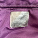 COACH Gabby Signature Tote Grey Silver Canvas Leather Shoulder Bag Good Plus