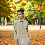 CHEROKEE Women Beige Suede Leather Jacket Button Front Coat Size 16W
