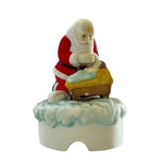 Vintage 1983 Roman The Kneeling Santa Musical Figurine Baby Jesus 5.5"