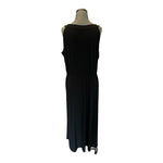 NY Collection Women's Black Jeweled Shoulder Maxi Dress XL Sleeveless Evening