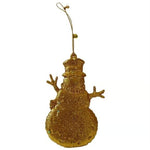 Gold Glitter Snowman Christmas Ornament Let It Snow Holiday Decor Taiwan