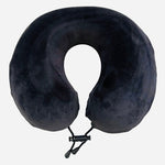 Bella Russo Black Velvet Neck Pillow 100% Polyester Travel Adjustable Unisex VG