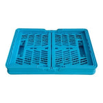 Blue Plastic Foldable Storage Basket 15"x10"x8" Organizer Bin Bathroom Toys G+