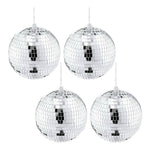 Mirror Disco Ball Set 4 Pack Silver Hanging Party DJ Light Decoration NIP